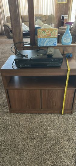 Wooden TV stand with storage 2 feet tall