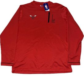 Chicago Bulls Red Warm Up Long Sleeve Sweatshirt Mens Medium New