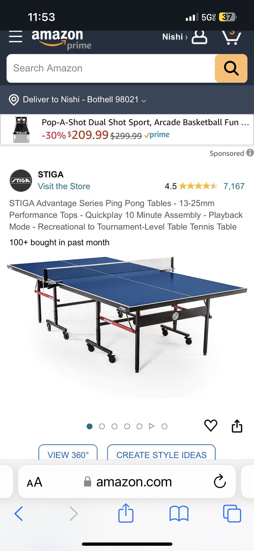 Stiga Table Tennis Table 
