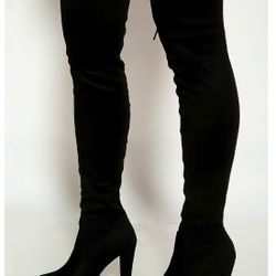 Black Suede Boots Size 8 