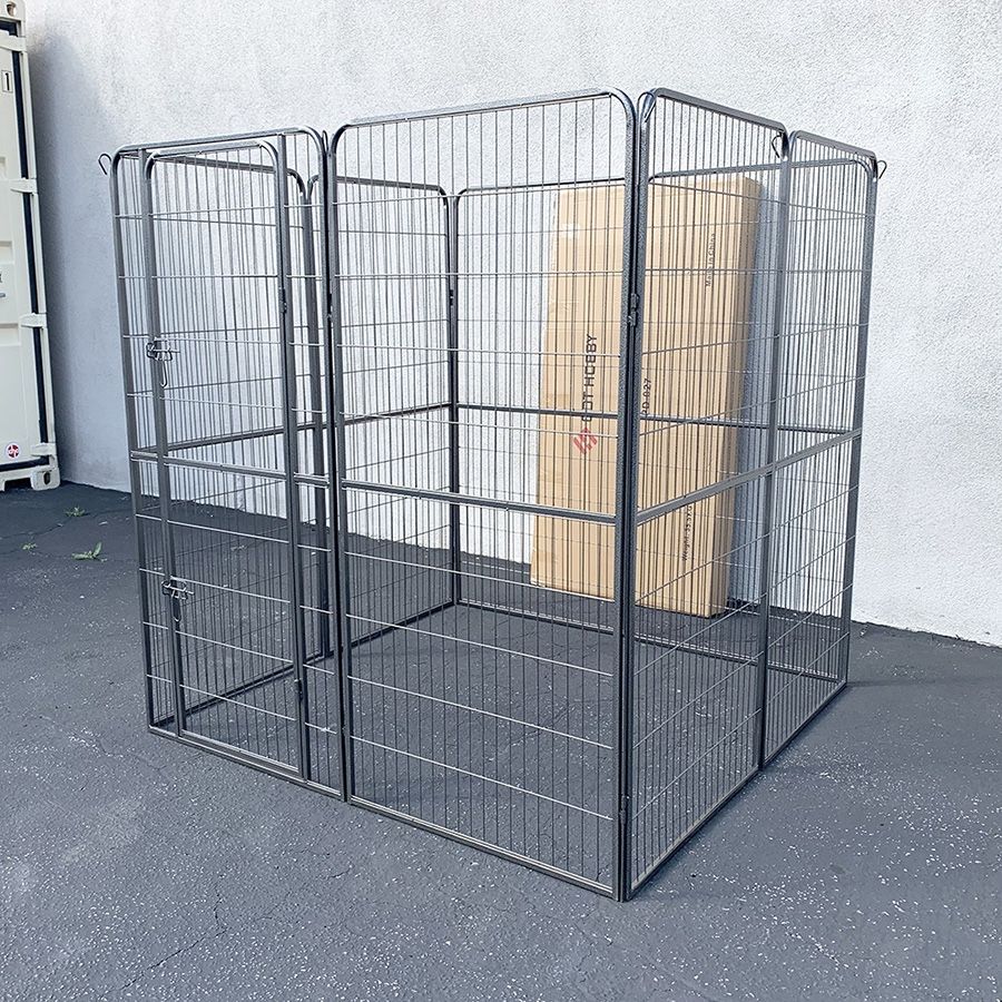 (NEW) $160 Heavy Duty 5x5x5ft Tall 8-Panel Pet Playpen Dog Crate Kennel Exercise Cage Fence