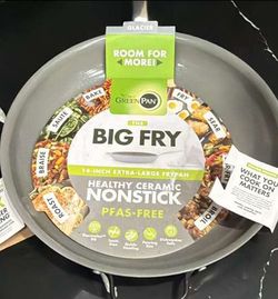 GreenPan The Big Fry 14” Pan with Helper Handle