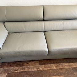 Grey leather expresss modern sofa