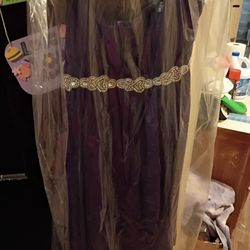 Prom Dress Purple Silver $95