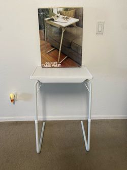 New White Adjustable Table Valet Over the Sofa Couch Stand