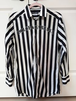 Dolce & Gabbana Gold Striped Button-Up Shirt