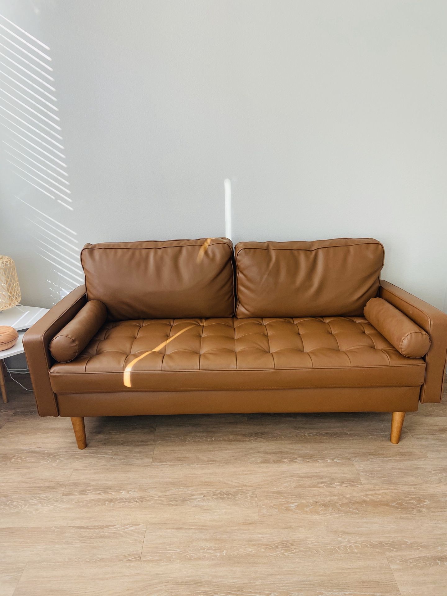 Brown/Camel Leather Couch