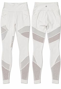 Lululemon Forget The Sweat Tight 25" White Mesh Size 2