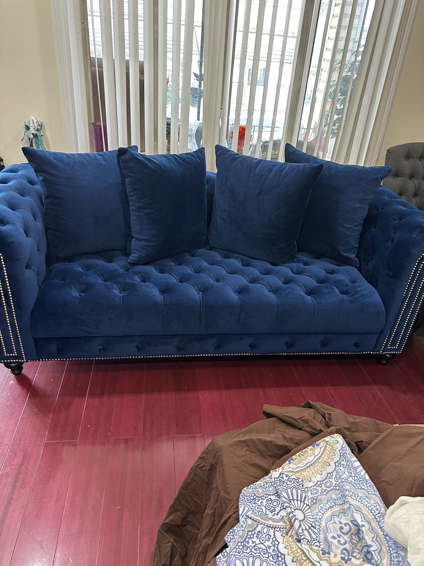 Brand New Royal Blue Blush Custom Couch