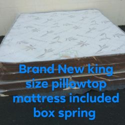 Brand New King Size Pillowtop Mattress Included Box Spring 
