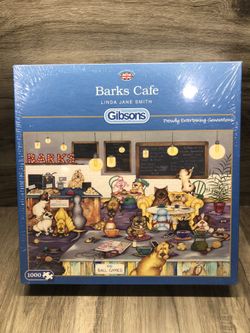 Gibsons Barks Café 1000 Piece Puzzle Dogs Made In UK