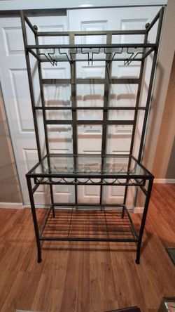 Wine Rack / Bakers Rack with Glass Shelves