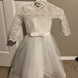 Girls Fancy  White Dress