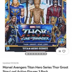 Marvel Avengers Titan Hero Series Thor Groot Star-Lord Action Figures 3 Pack