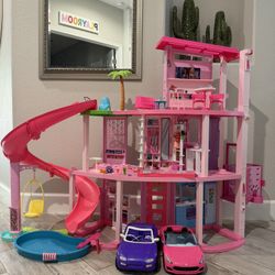 Barbie Dream house 75+ Piece Pool Party 3 Story Slide 