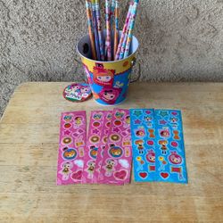LALALOOPSY BUCKET,LALALOOPSY PENCILS,STICKER SHEETS LALALOOPSY BLIND BOXES,2 RINGS