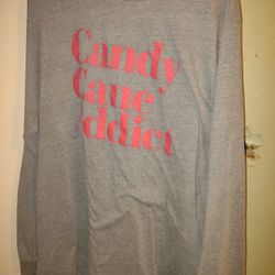 Woman's Size XL Candy Cane Addict Long sleeve Tee Shirt
