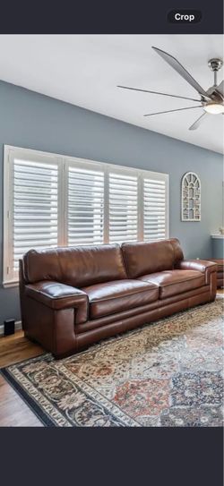 Brown leather couch