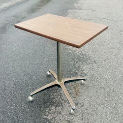 Vintage Mid Century Modern Rolling Formica TV Stand Table 