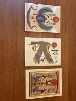 3-Piece Ancient Egyptian Canvas Wall Art Set 11x14