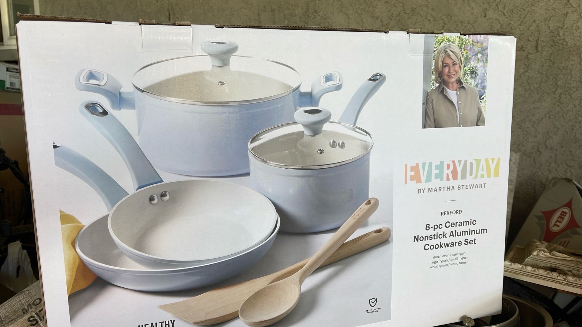 EVERY DAY MARTHA STEWART 8 Pc Ceramic Nonstick Set