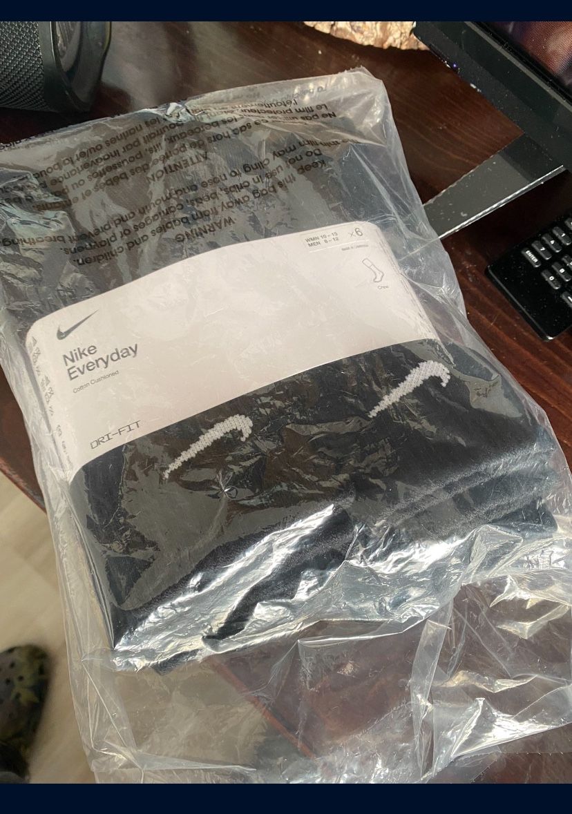 Nike Everyday Training Crew Socks Black 6 Pack