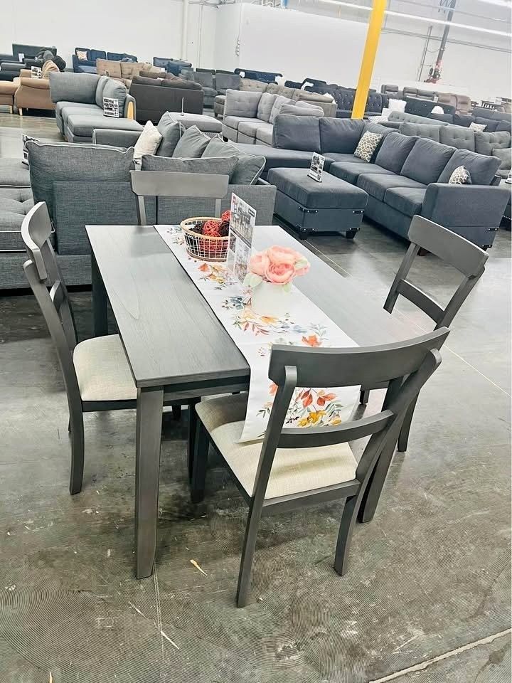 5PC Dining table set gray color