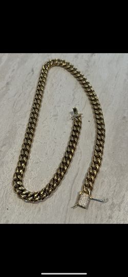 Miami Cuban Link Chain Yellow Gold Plated 24”