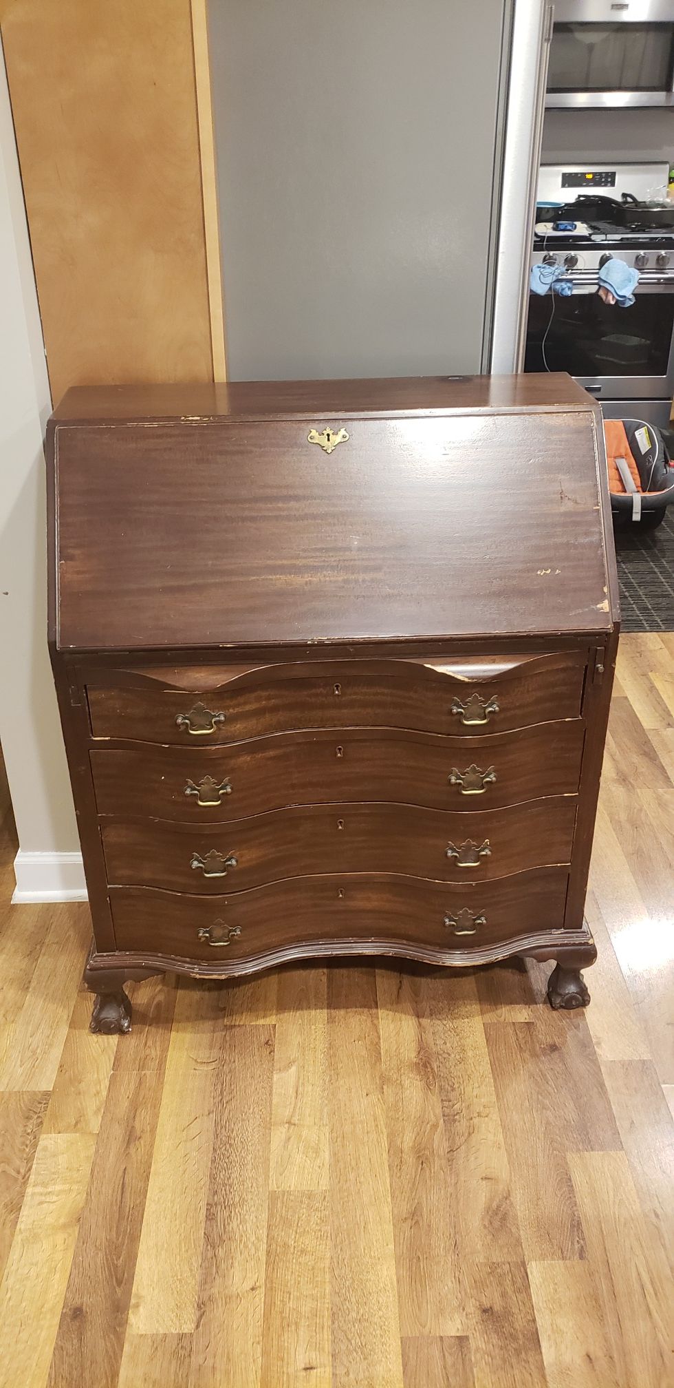 MANDEL BROTHERS CHICAGO Antique fold out Desk and dresser.