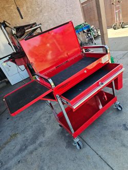 CORNWELL TOOLS  Rolling Mobile On Wheels Tool Box Toolbox Cart Chest Cabinet With Drawer And Keys In Great Condition