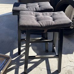 Set of Saddle Seat Bar Stools