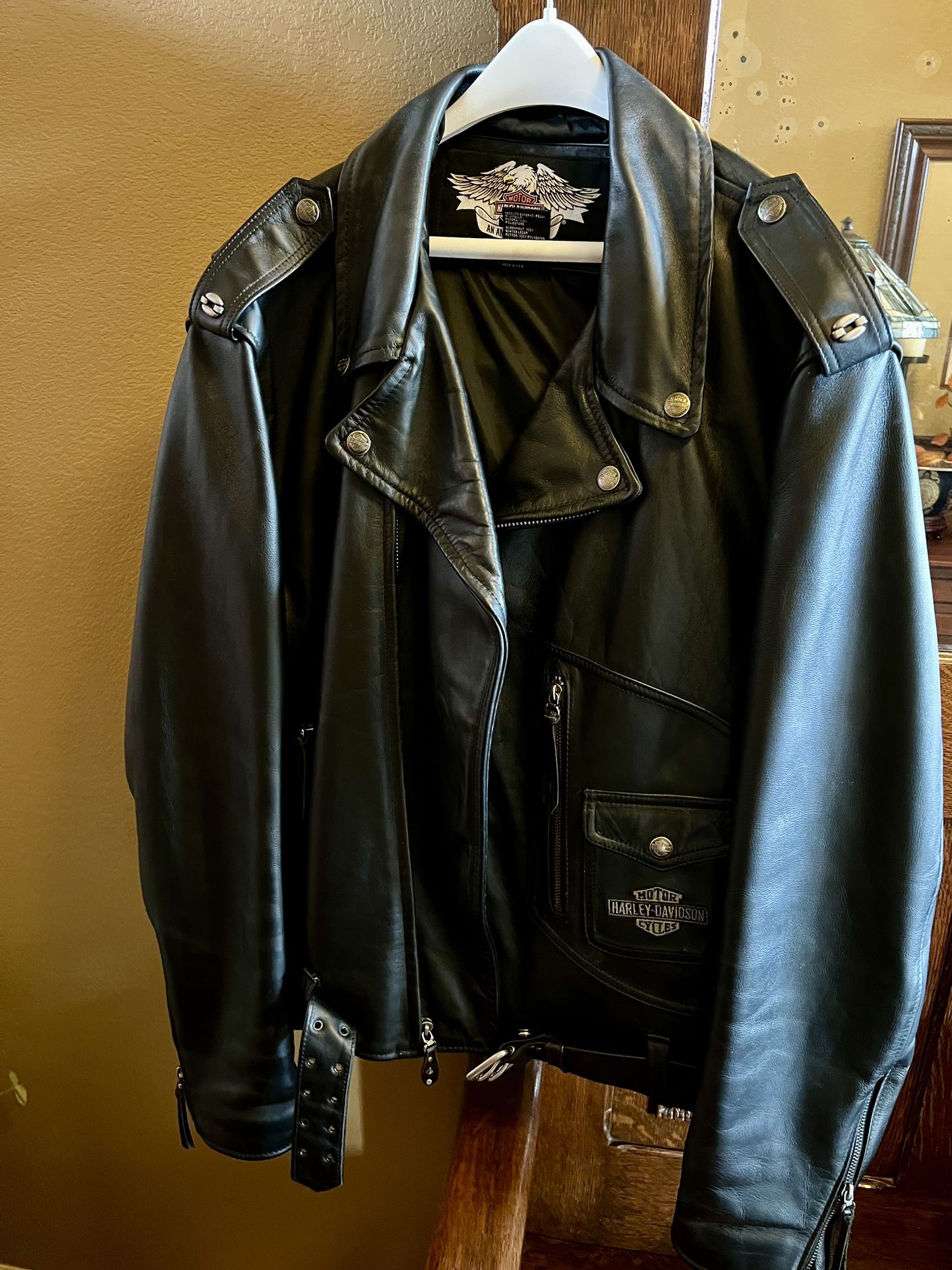 Harley Davidson Black Cowhide Leather Jacket
