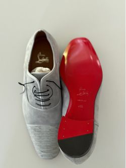 Christian Louboutin Men's Greggo Orlato Suede & Python Red Sole 41.5 / 8.5 Us