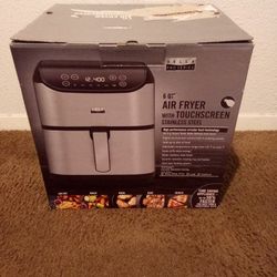 6qt Air Fryer With Touch Screen Stain Less Steel.