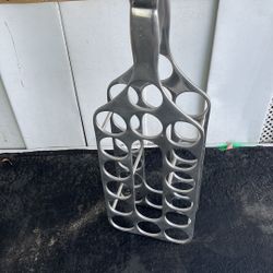 Large Vintage Retro Aluminum Wine Bottle Rack 