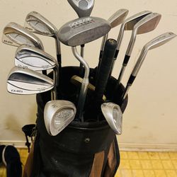 Irons, Bag, Wedges, Putter, Etc…