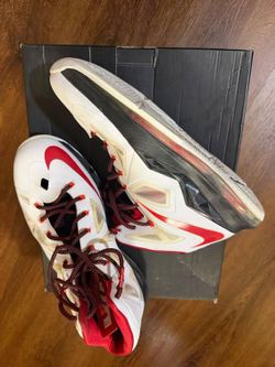 Nike LeBron Basketball Sneakers White Red