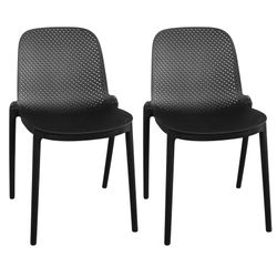 Black Dining Patio Chairs - Set of 2 - New
