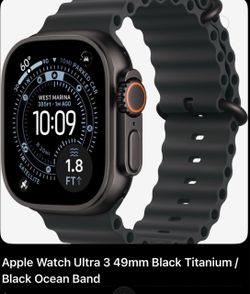 Apple Watch Ultra 3 49mm Black Titanium Black ocean band