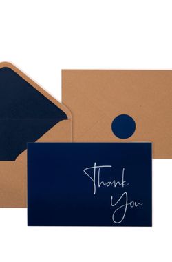 VNS Creations 100pack Thank You Cards with Envelopes & Stickers - Classy 4x6 Blank Thank You Cards Bulk Box Set - Large Thank You Notes for Wedding, 