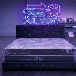 New Diamond BED frame Velvet Gray new bedroom furniture bed set FREE DELIVERY