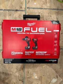 Milwaukee M18 FUEL 18V Lithium-Ion Brushless Cordless Hammer Drill and Impact Driver Combo Kit