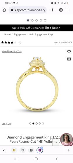 DIAMOND PEAR SHAPED ENGAGEMENT RING Thumbnail