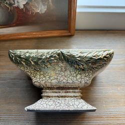 Vintage McCoy USA 442 Grecian Planter | 1950’s Home Decor | 24k Gold Stamped | Pedestal Planter | Mid-Century Home Decor