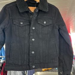 Chamarra Negra Tipo Mesclilla 