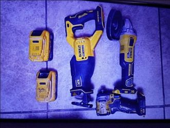 DeWalt XR brushless tools & 2 20 v batteries