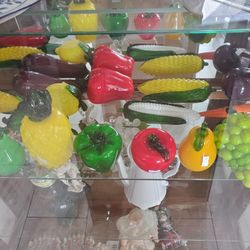 Glass Fruit & Veggie Decor Set 17piece