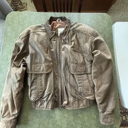 Brown Soft Leather Bomber Jacket