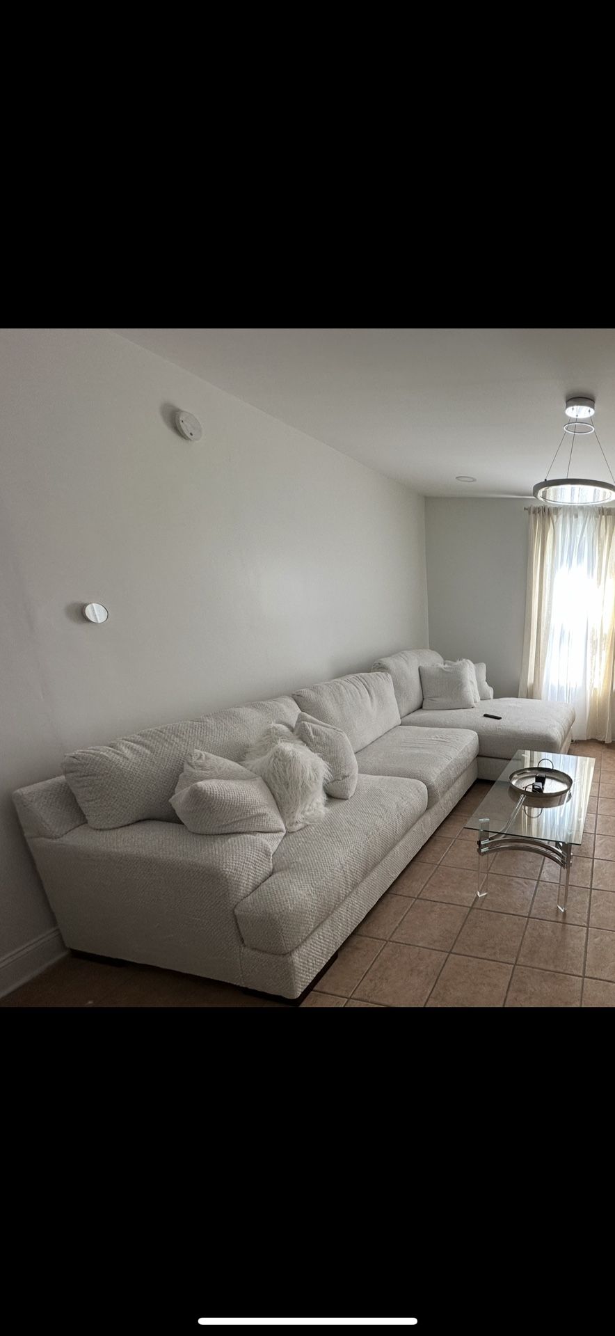 Ashley Furniture ZADA Ivory/Cream Sectional With Chaise