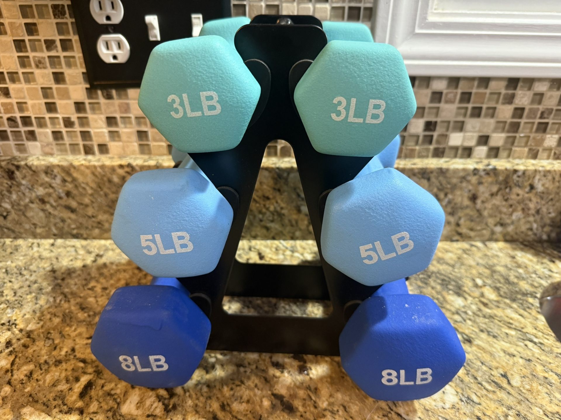 3lb 5lb 8lb Neoprene Dumbbell Hand Weights for Exercise and Muscle Toning